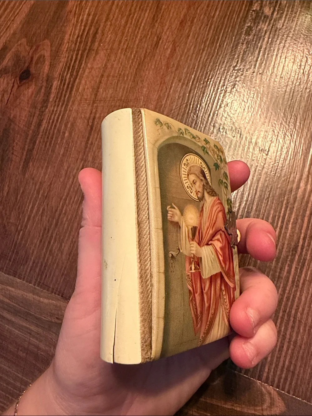 Antique Religious Prayer Book Pair- Vintage Jesus Illustrations